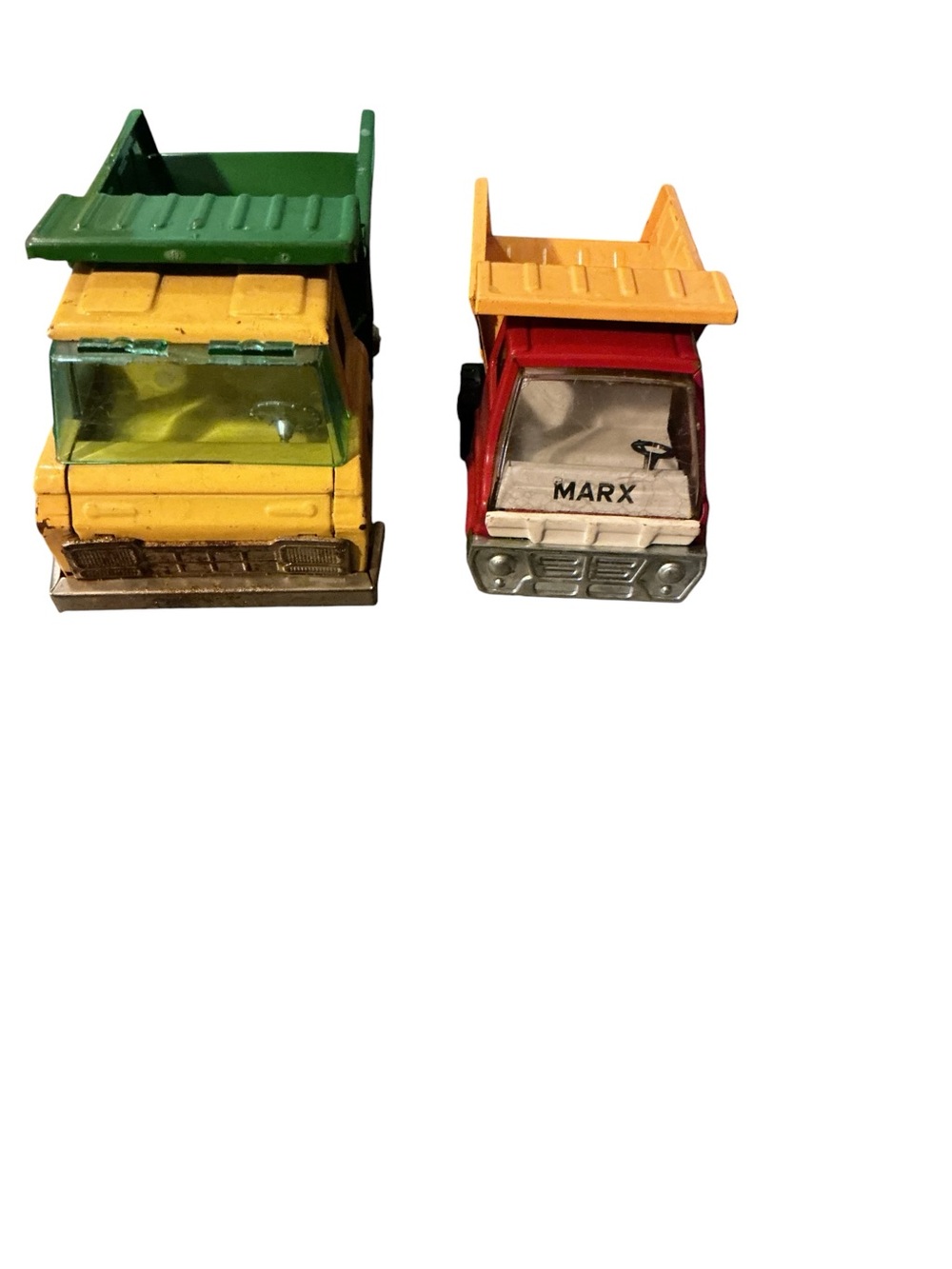 Marx Yellow and Green Mini Dump Truck Set - Kids Vehicles